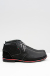 Men's Black Leather Graziano Half Shoes