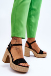 Comfortable Suede Sandals On A Chunky Heel Black Elishia