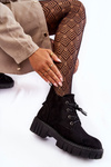 Suede Warm Lace-Up Boots Black Bjorg