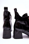 Low-Cut Lace-Up Patent Boots SBarski MR870-66 Black