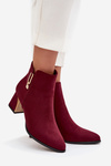 Women's heeled ankle boots with gold details Bordeaux Kalivra
