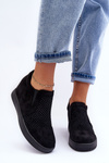Low Suede Embellished Women's Boots Black Afarena