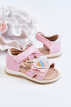 Children's Leather Sandals With A Heart Pink Elianna
