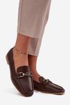 Women's Loafers with Decoration Brown Priscelle