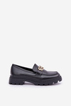 Women Moccasins With Golden Detail Black Trionna