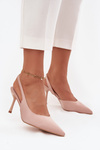 High heels with open heels Beige Lenira