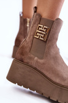 Women's Suede Boots On The Massive Platform Bright brown Savira 