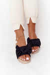 Rubber Slippers With A Bow Black Andrea