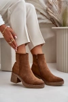 Women's Heeled Boots Insulated Eco Suede Khaki Arkesia
