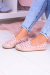Lu Boo Pink Openwork Espadrilles with Flowers