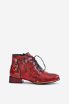 Women's Leather Patent Ankle Boots Maciejka Red 5743A-08