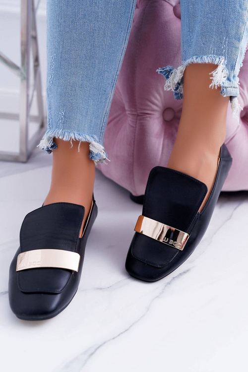 Women's Lu Boo Black Lace Moccasins With Blade Harlem