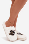 Furry slippers with hearts white Amandra