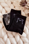 Women's Cotton Socks With A Teddy Bear Black