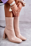 Women's Patent Leather Boots Beige Margit