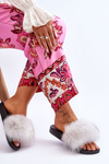 Slippers With Natural Fur White Naturis