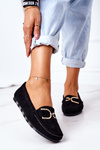 Women's Suede Loafers Black Downtown