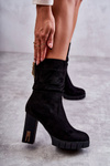 Suede High Boots On A Heel Black Volter