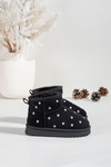 Children's snow boots with flowers black Gracina