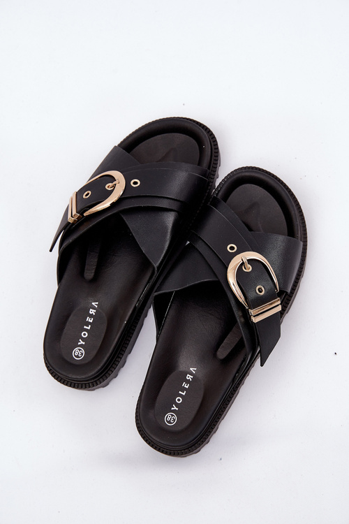 Platform Sandals With Buckle Black Honavia