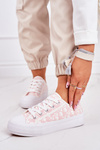 Women's Logged Sneakers White-Pink Daphne