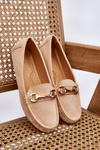Classic Suede Loafers With Embellishments Beige Arla