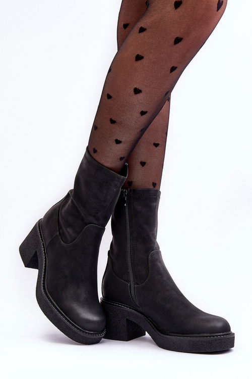 Women's Boots on Massive Heel Black Tozanna