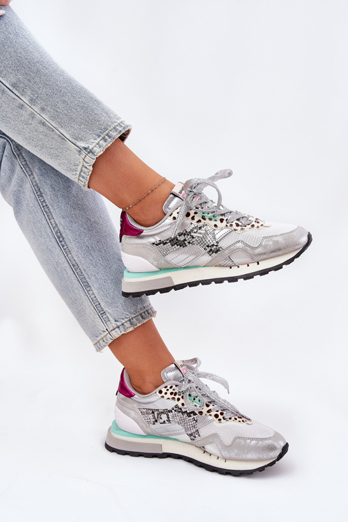 Buty Sportowe Sneakersy Damskie Srebrne D.Franklin DFSH378006