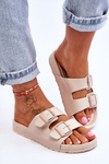 Women's Platform Slides Beige Vertigo