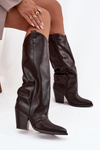 Insulated Cowboy Boots On Heel Made Of Eco Leather Chocolate Mavine
