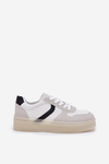 Sneakersy Damskie Niskie Na Platformie Białe Telmira