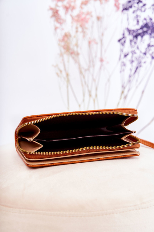 Women's Large Wallet With Ornament Light brown Fabio