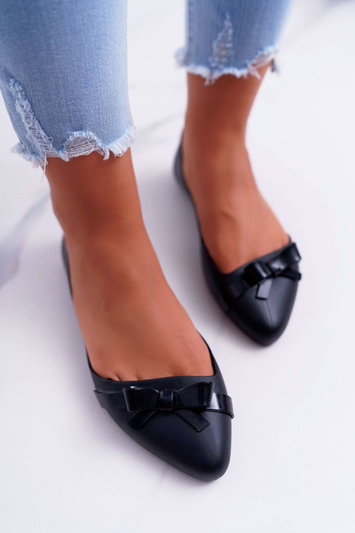 Women's Rubber Ballerinas Black Meliskirts Syntha