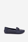 Women's moccasins with perforated pattern and lacing in navy Mirisa