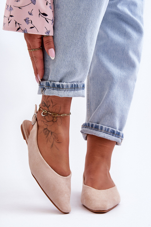Women's Suede Ballet Flats Beige Kenra
