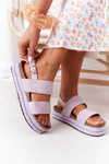 Suede Sandals On A Platform Purple Olimpia