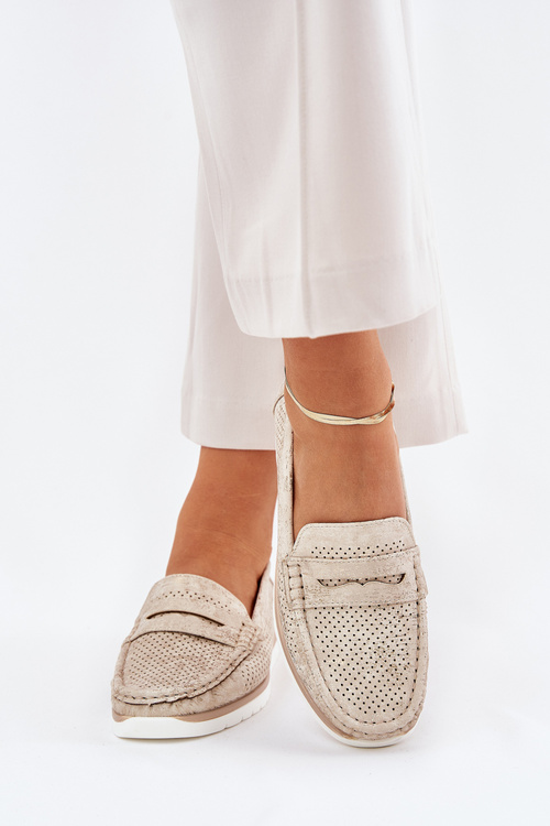 Women Moccasins Made Of Eco Leather Gold Bralithia