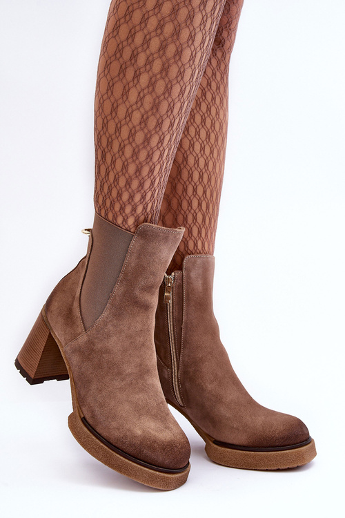 Suede Boots On Heel Liresa Brown