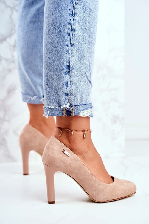 Women's Stiletto Leather Suede Sergio Leone Beige Campbell pumps