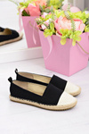 Women's Black Linen Espadrilles Beige Nose Quebo