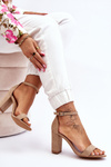 Classic Suede Heel Sandals Beige Amina