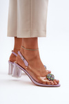 Transparent Sandals with Ornament Purple D&A MR38-454