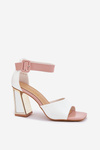 Lacquered Women's Sandals On Heel Vinceza 20266 White