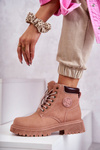 Leather Warm Boots Pink Felizia Trappers
