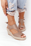 Wedge Sandals With Braids Beige Mykonos