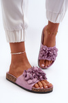 Women's Sandals on Cork Platform with Eco Suede Purple Jaihini
