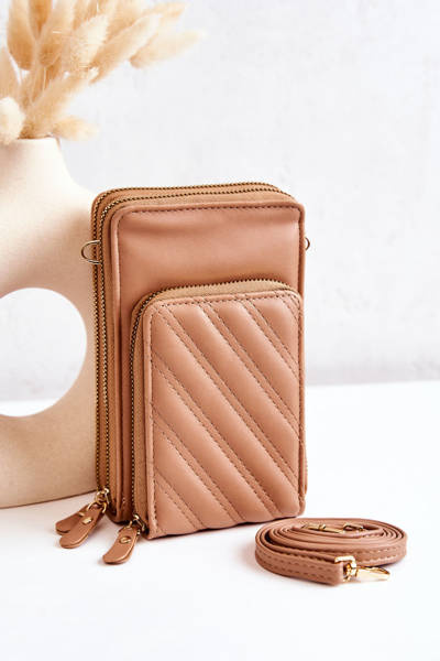 Wallet Handbag 2in1 On Zipper Beige Themis