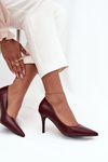 Women's high heels made of eco leather Bordeaux Sivana