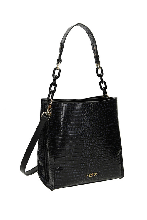 Snakeskin Shoulder Bag NOBO M0120-C020 Black