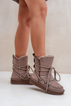 Women's Snow Boots Made Of Natural Suede D.Franklin DFSH375004 Taupe